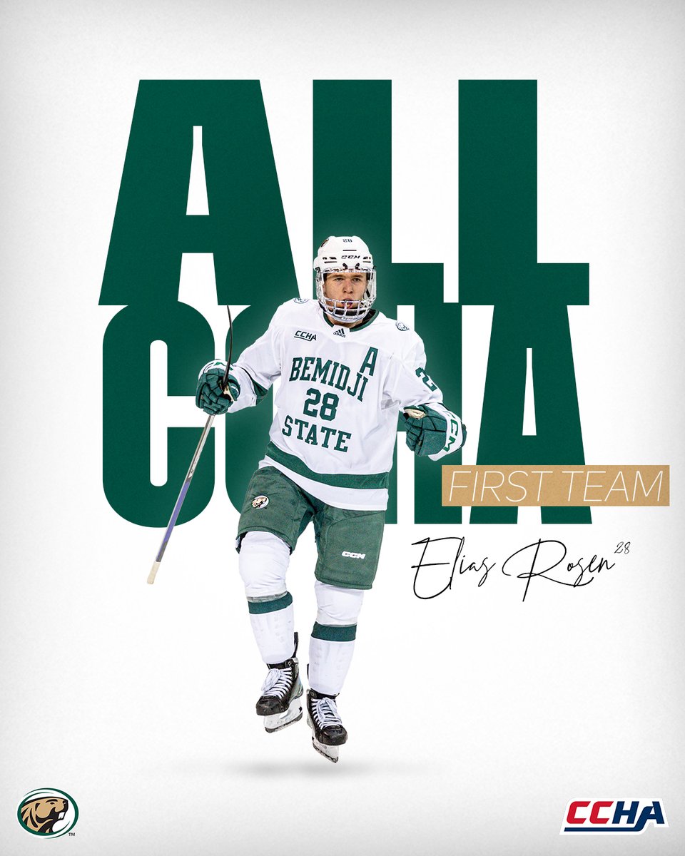 BSUBeaversMHKY's tweet photo. For the third time in his career, Elias Rosén is an All-CCHA First Team selection!

Congrats!

#GoBeavers #BeaverTerritory https://t.co/p8QqjtSLlP