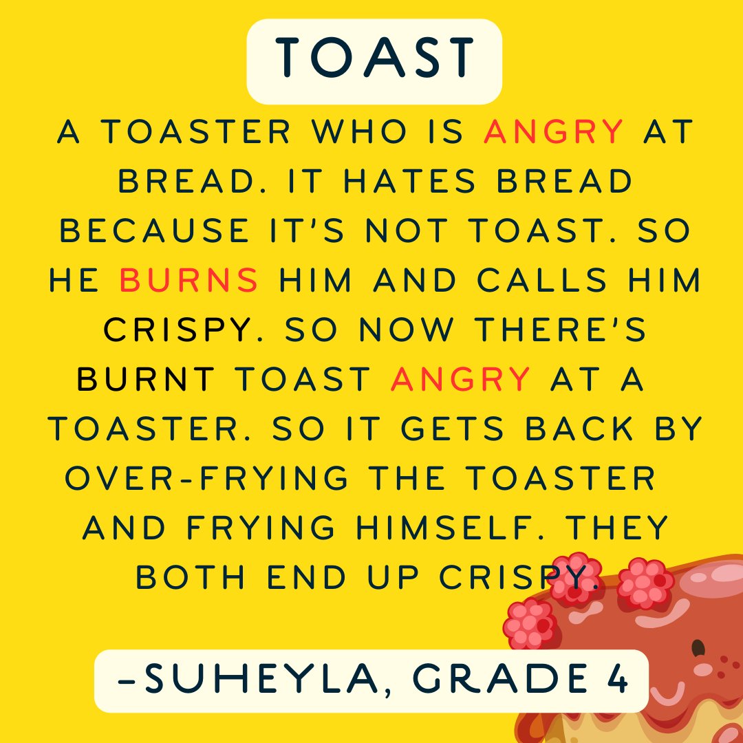 826MSP's tweet image. Write a metaphor about food for this week’s #WritingPromptWednesday! #studentwriting #youthwriting