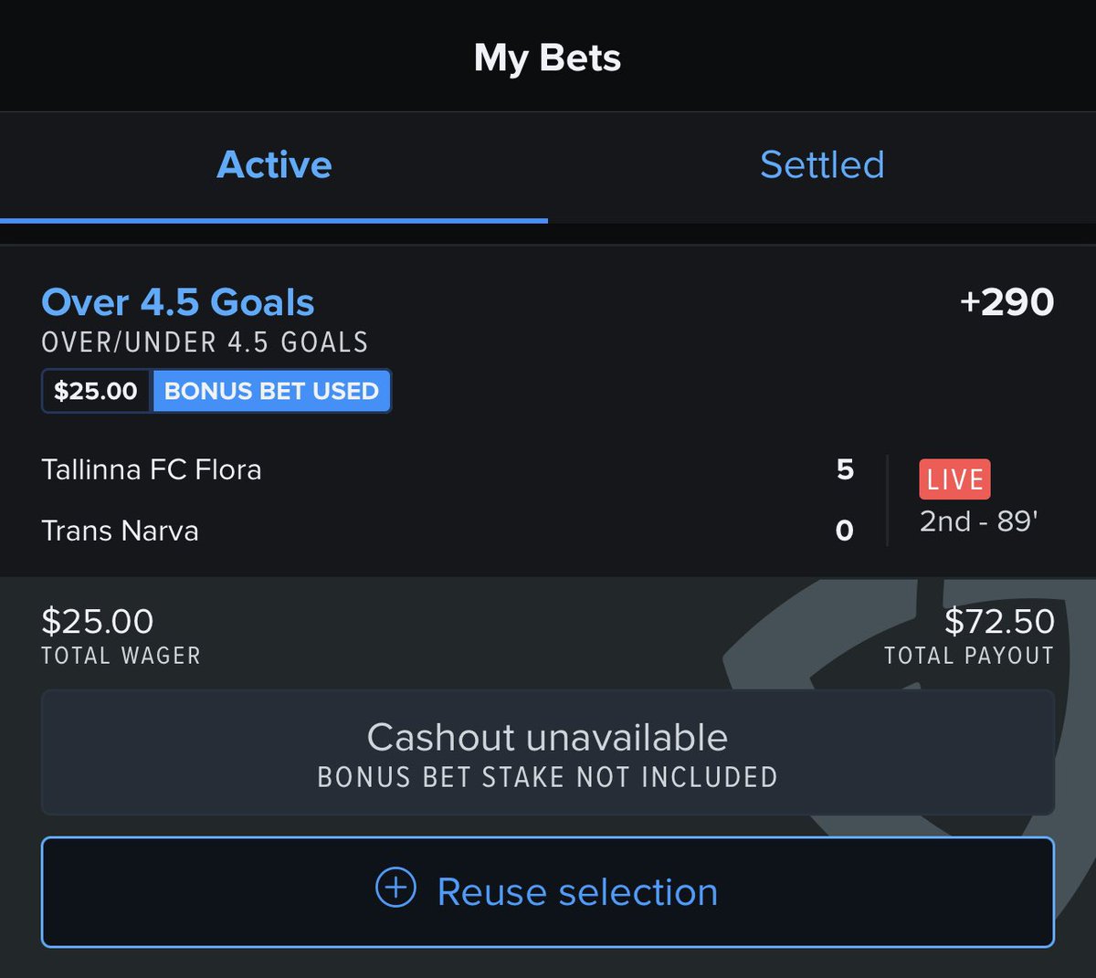 haydensgray's tweet photo. Easy cash off of a free bonus bet 🏆 https://t.co/L7HVRrZ26E