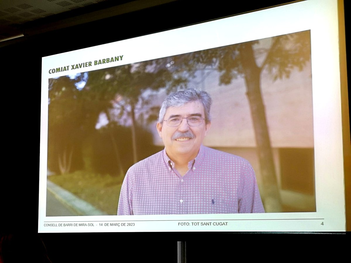 👉Esta tarde celebramos el último Consejo de Barrio de #Mirasol de este mandato, y empezamos con un sentido homenaje a Xavier Barbany, presidente de la AAVV de Sant Joan y trabajador incansable por el barrio y sus vecinos, fallecido recientemente

#CBMiraSol #Mirasol