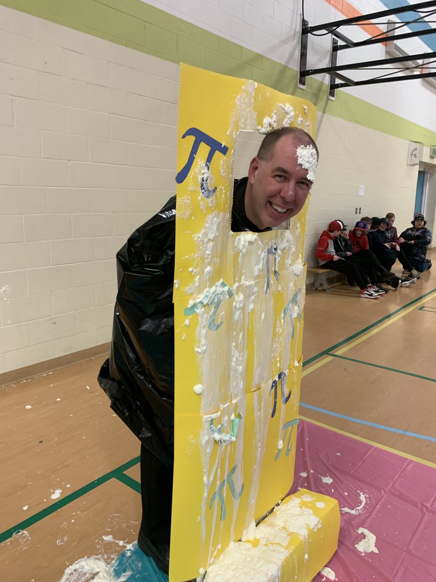 MmeMurray's tweet photo. Successful Pi Day @JuniperRidgeNL ! Thanks to Mr. Emberley for being a good sport. #EasyAsPi https://t.co/OYEmHwXIxW