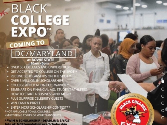 therealdcblack's tweet photo. 20th Annual DC/MD Black College Expo™ March 18th at Bowie State 

National College Resources Foundation is proud to announce the 20th Annual DC/MD Black College Expo™ Saturday, March 18, 2023 at Bowie State University, 14000 Jericho Park Rd., Bowie M… https://t.co/YWJtuytl8h https://t.co/RuqekdZx4J