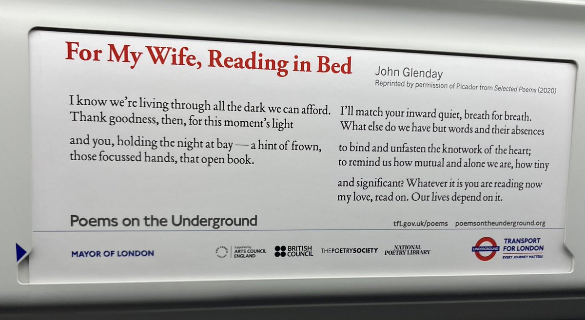 How to be stopped in your tracks when on a moving train. #PoemsOnTheUnderground