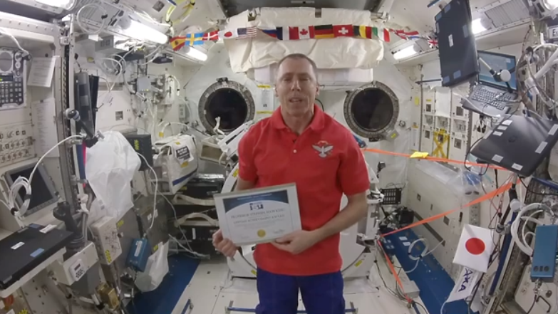 Professor Stephen Hawking was posthumously awarded <a href="/ISUnet/">Space University</a>  first Lifetime Achievement Award - presented from the International Space Station, where the award remains to this day.
 #celebration #ISS <a href="/HawkingFound/">The Stephen Hawking Foundation</a> <a href="/Astro_Feustel/">A.J. (Drew) Feustel</a>
isunet.edu/celebrating-th…