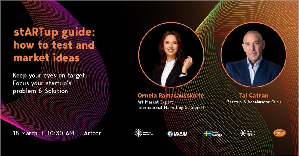 TalCatran's tweet image. Crash test your startup ideas!💡

⭐️ I&apos;m delighted to share the stage with Ornela Ramasauskaite, an International Marketing Strategist and Art Market Expert at Artcor #CreativeAccelerator in #Moldova, managed by @VioricaCerbusca, founder of YEP Moldova.

I look forward to listen