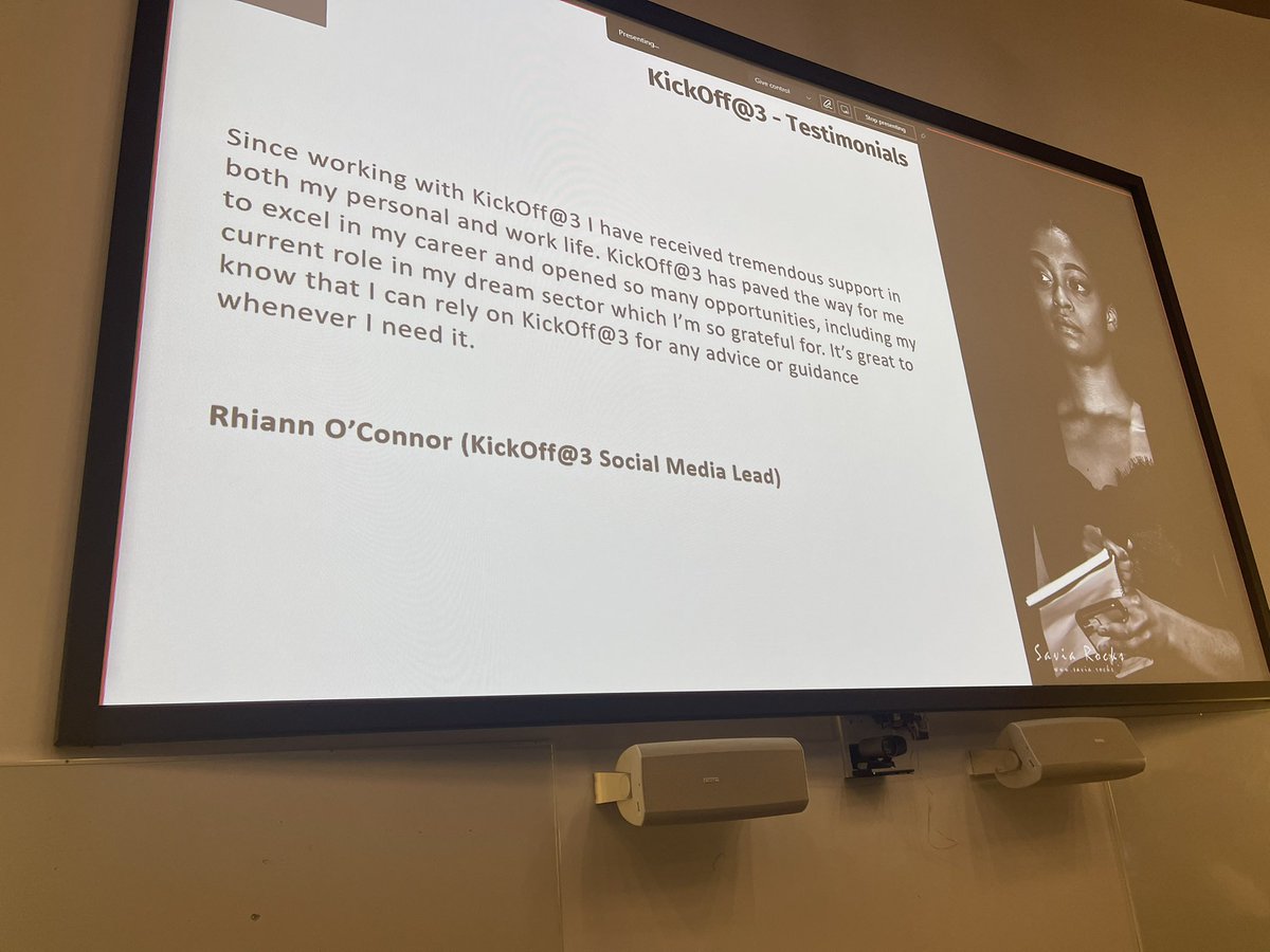 <a href="/AimeeNeaverson/">Dr Aimee Neaverson (she/her)</a> Absolutely honoured to be in attendance <a href="/AngliaRuskin/">ARU</a> today whilst presenting to your students the wonderful impact of Kickoff@3 &amp; those involved, including young Rhiann. Delighted that volunteers from your university have already come forward wanting to give back &amp; support 🙏🏾❤️