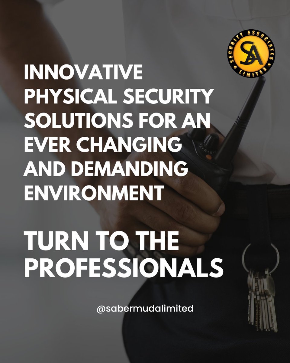 SABermudaLtd's tweet photo. TURN TO THE PROFESSIONALS 🔦 Security Associates Limited

Bermuda's leading physical security specialist providing businesses with innovative security solutions, while promoting a high level of integrity for every client. 

Contact us on 292-2626 to discuss your Security needs. https://t.co/0LSE2KXPxi