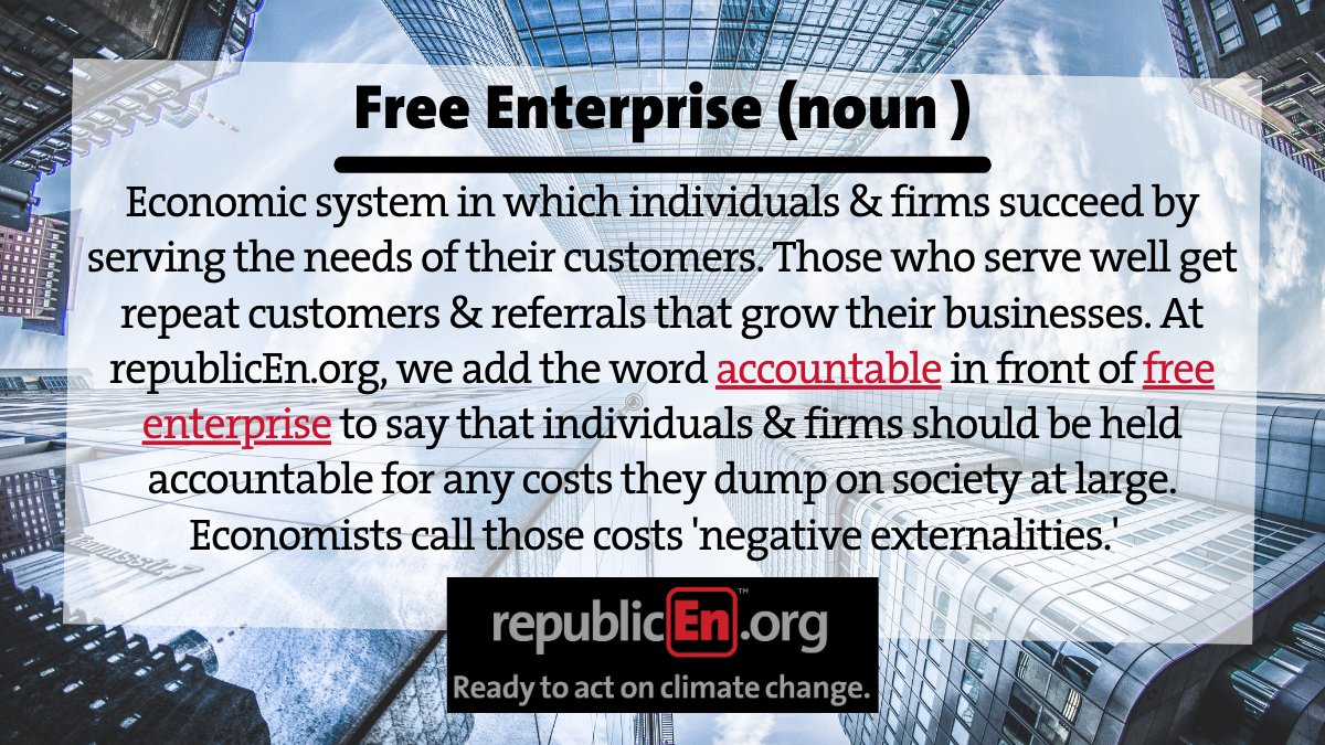 republicEn's tweet photo. #EcoRightWordWednesday - Free Enterprise: economic system in which individuals &amp; firms succeed by serving the needs of their customers.

#EcoRight #accountability #climate #marketsolutions https://t.co/QlIoXAwpwB