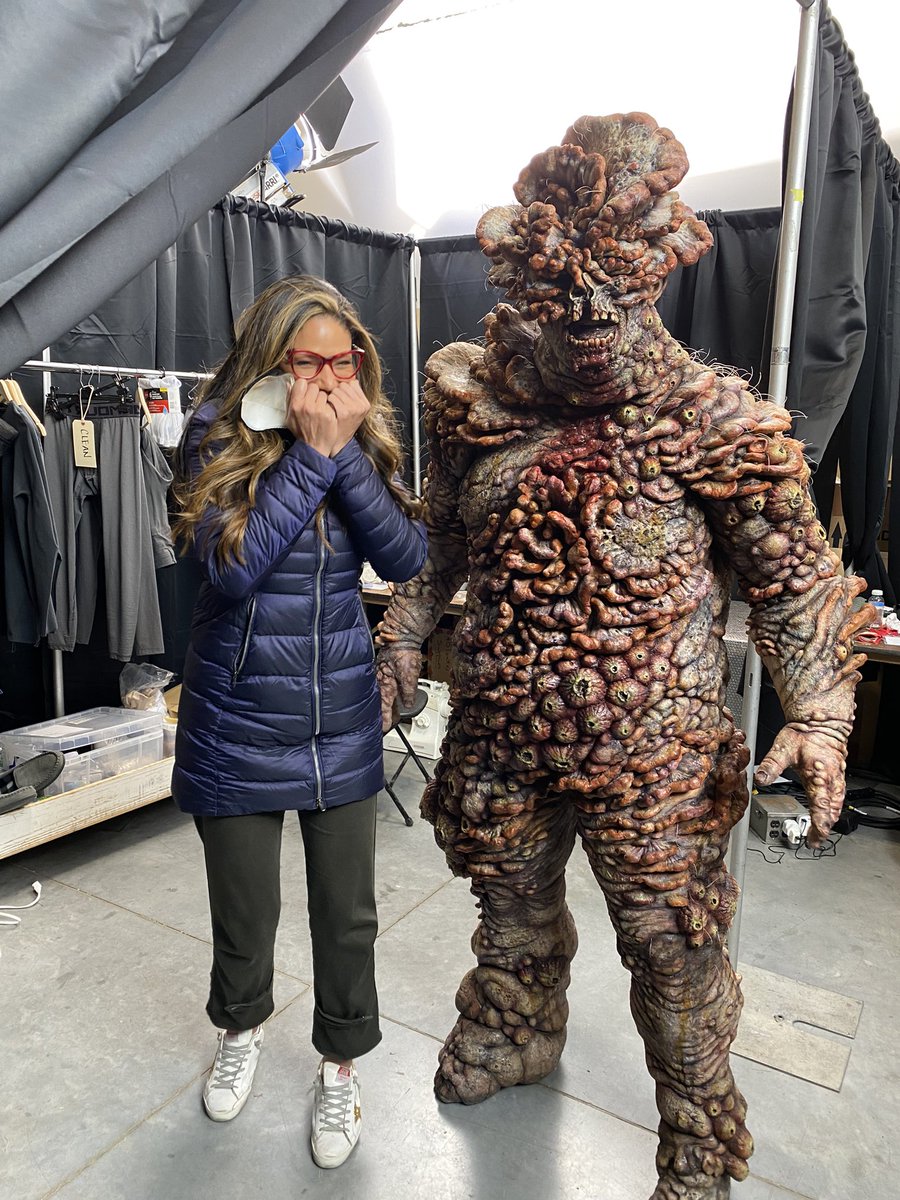 MerleDandridge's tweet image. How do I quantify the experience of @TheLastofUsHBO? I can’t. But this has consistently been my reaction to…all of it. Thank you @Neil_Druckmann and @clmazin for listening to my incessant squealing.  I will never stop being grateful. #tbt #bloater #TheLastOfUs