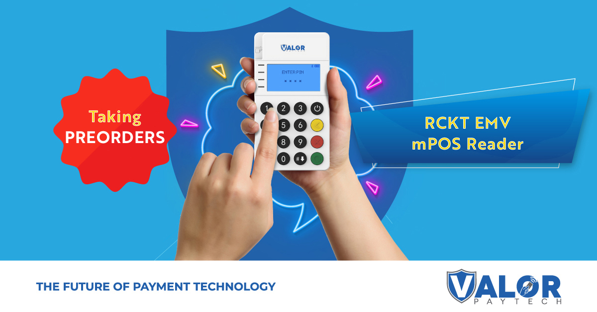 ValorPayTech's tweet photo. RCKT #EMV #mobilereader with swipe, dip & tap capabilities; #credit, signature & #PINDebit, plus #EBT #mobileacceptance; #cashdiscounting, #dualpricing & #surcharging options.
Email sales@valorpaytech.com for information and preorders https://t.co/UeBTDFK8JQ
