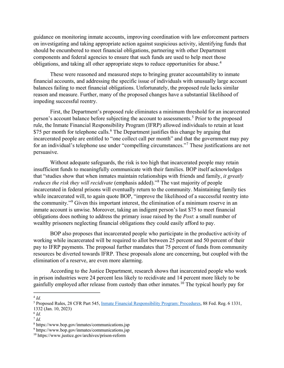 JudiciaryDems's tweet photo. This continues the Committee’s call for the Bureau of Prisons to take reasoned, measured steps to bring greater accountability to inmate financial accounts.

FULL LETTER ⬇️ https://t.co/Nwoumkhl2U