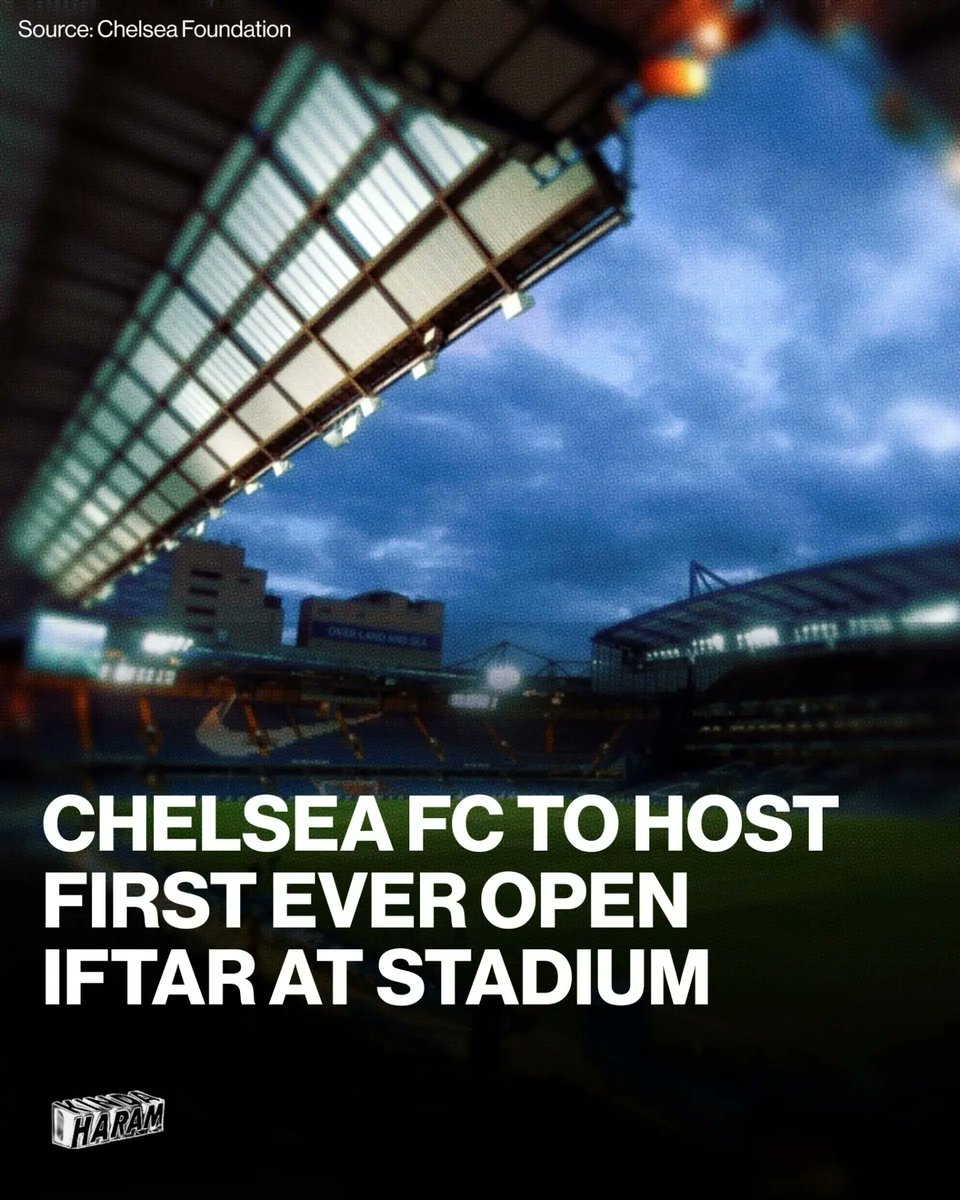 kindaaharam's tweet photo. Chelsea to become the first Premier League club to host an Open Iftar.

On Sunday 26 March, Chelsea Foundation will host an Open Iftar at the side of the pitch at Stamford Bridge, in what will be a first for the club and a Premier League stadium. https://t.co/uYIfRflD4I