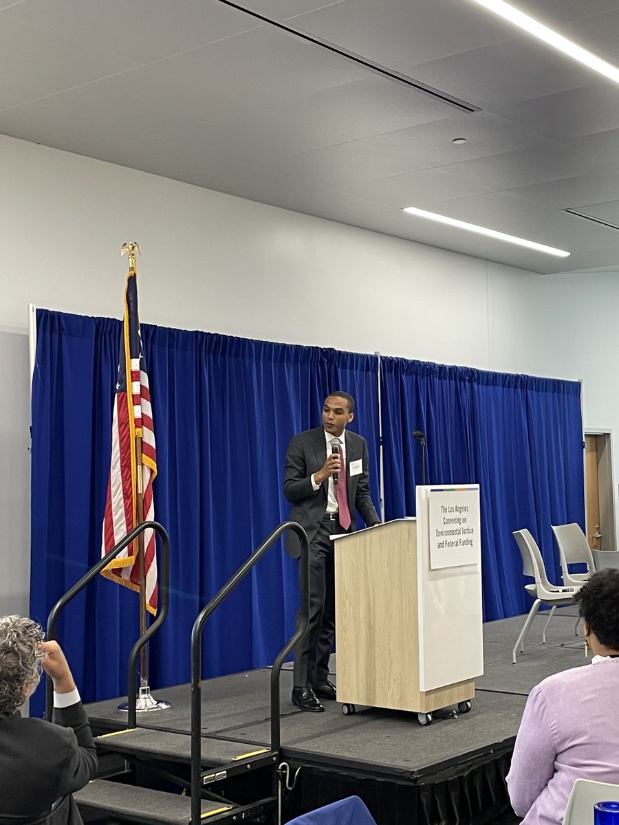 "Climate justice means providing working people &amp; communities of color with the jobs &amp; resources they need to  adequately prepare for our changing climate.” - 
<a href="/RandallJWinston/">Randall Winston</a> representing 
<a href="/MayorOfLA/">Mayor Karen Bass</a> 
#EJReady #IRA #Justice40
