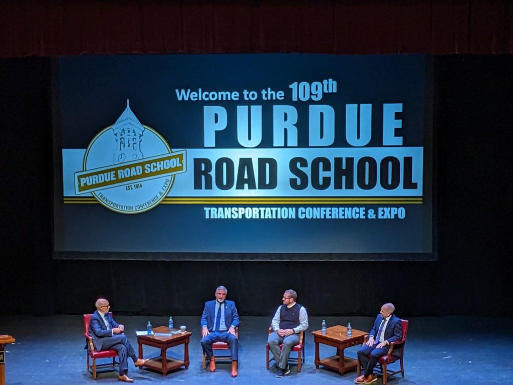 Happy to be a part of the conversation about the future of roads and transportation in Indiana at <a href="/LifeAtPurdue/">Purdue University</a> Roads School. The future of the Crossroads of America is bright!