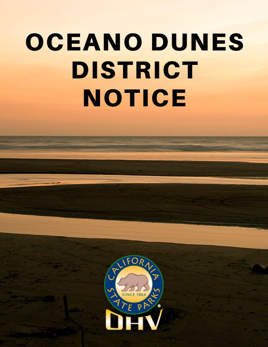 3/14/23 Storm Update:

Vehicle day use is closed at Oceano Dunes SVRA and Pismo State Beach.

Camping is closed at Oceano Dunes SVRA and Pismo State Beach, North Beach Campground.

Camping is open at Pismo State Beach, Oceano Campground.