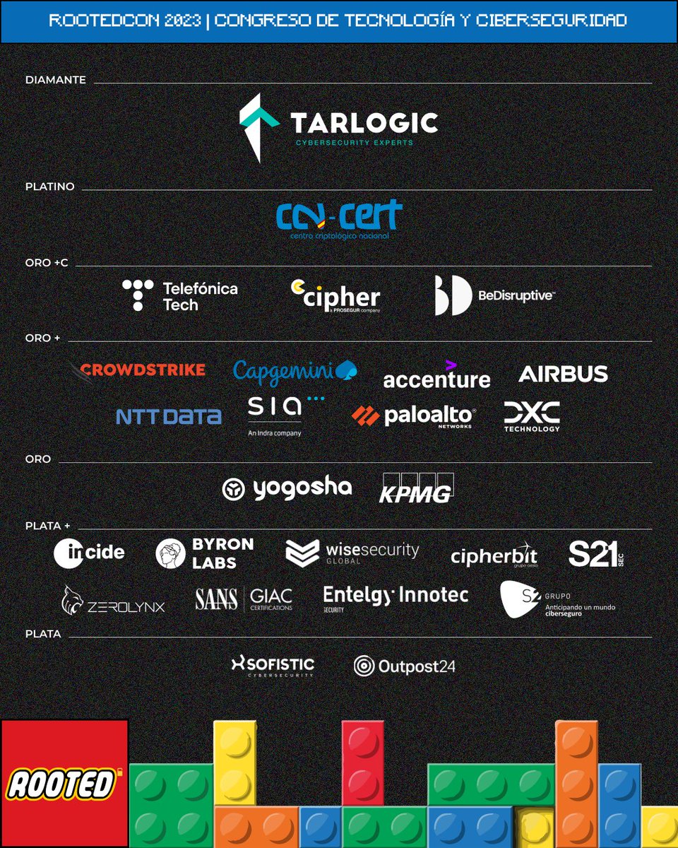 rootedcon's tweet image. Una vez más, queremos dar las gracias a los patrocinadores que han hecho posible el éxito de #RootedCON2023 🚀