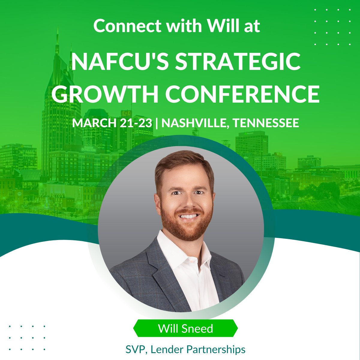 LendKey's tweet image. Nashville here we come! Will Sneed, SVP of Lender Partnerships, will be at the @NAFCU Strategic Growth Conference next week. 
We are also excited to be sponsoring the @alliedsolutions dinner on March 22 and hope to see you there!
#NAFCU #CreditUnionGrowth