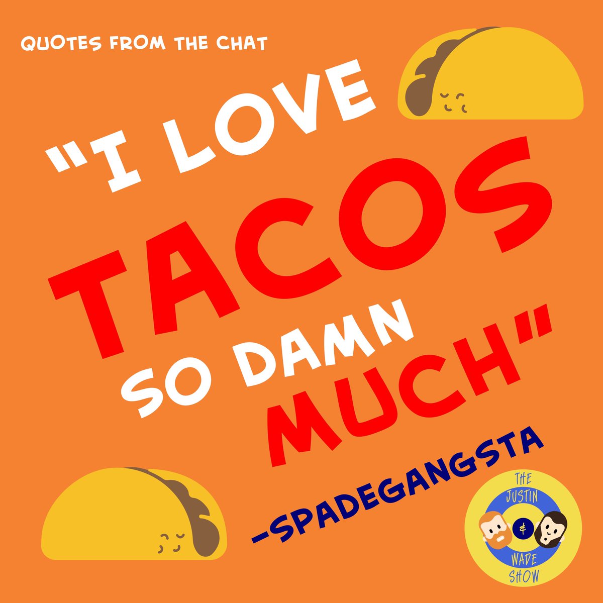 JustinAndWade's tweet photo. Justin and Wade talk about food. A lot.   

Which means the chat has a lot to say about food, too. Who doesn’t like food, right?

You can join the conversation on #Twitch, Mondays at 7pm est. at the link: https://t.co/alznHb3mrX https://t.co/Qgwj7pN1QC