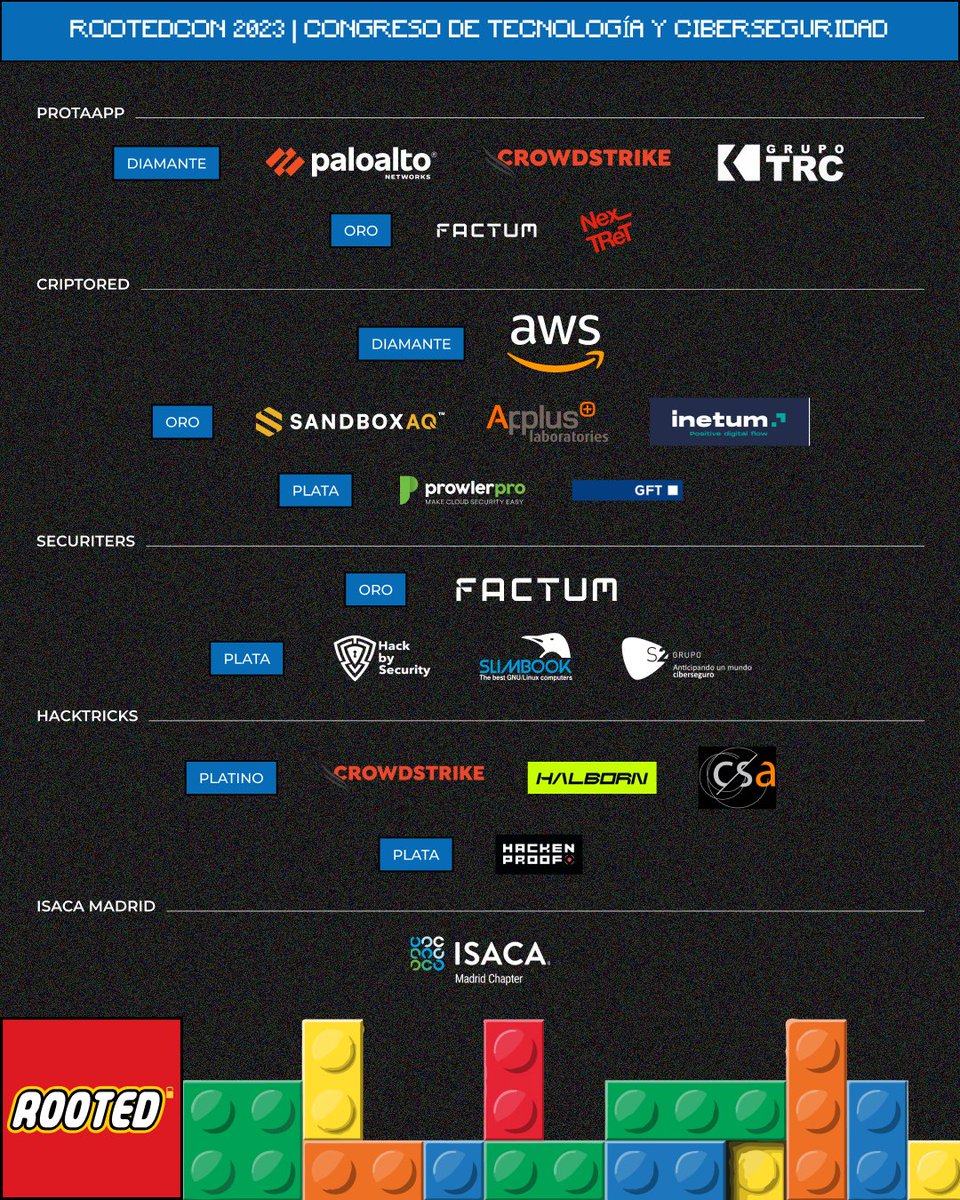 rootedcon's tweet image. Esta edición, además, no hubiese sido tan especial sin nuestros colaboradores, que han nutrido de diversos contenidos #RootedCON2023