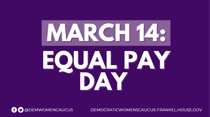 Today is #EqualPayDay, the day the average woman must work into the next year to finally earn what the average man earned in the previous year. That's more than three months.

This is unacceptable. We need #EqualPayForEqualWork.