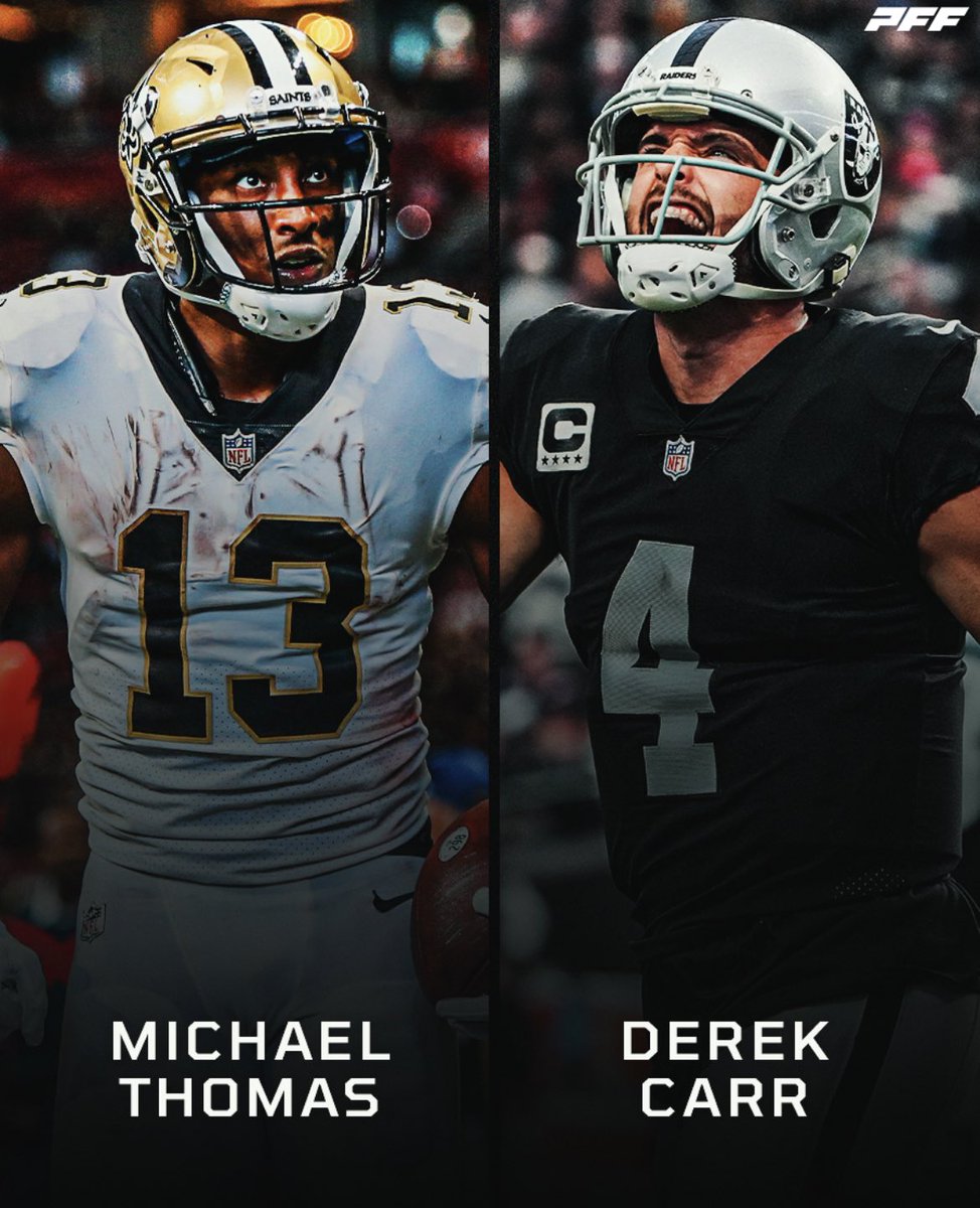 PFF_Fantasy's tweet photo. How many TDs will MT catch from Derek Carr in 2023? 👀 https://t.co/LrQAymfBhq