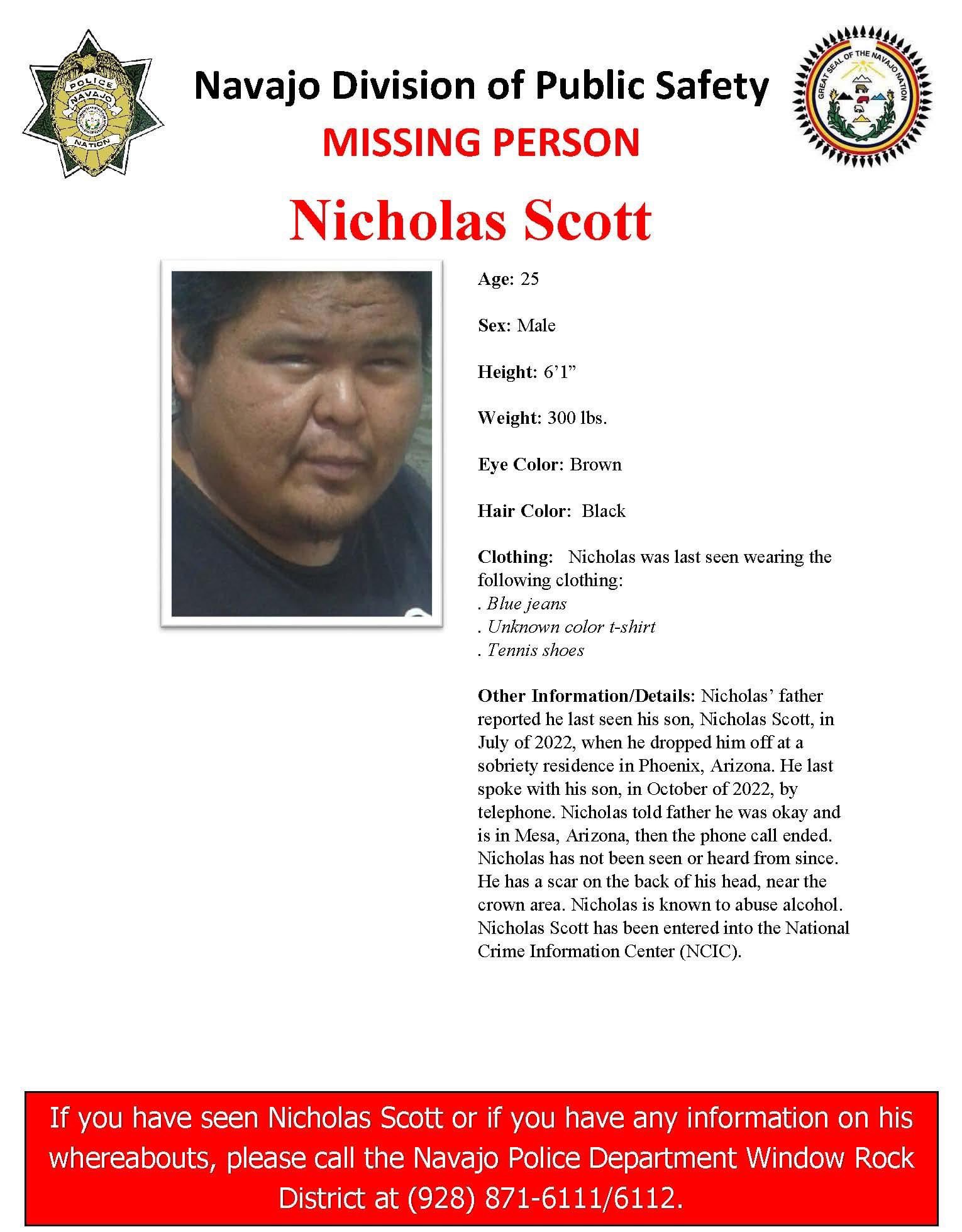 Navajo Police Department on Twitter "MISSING PERSON ALERT WINDOW ROCK