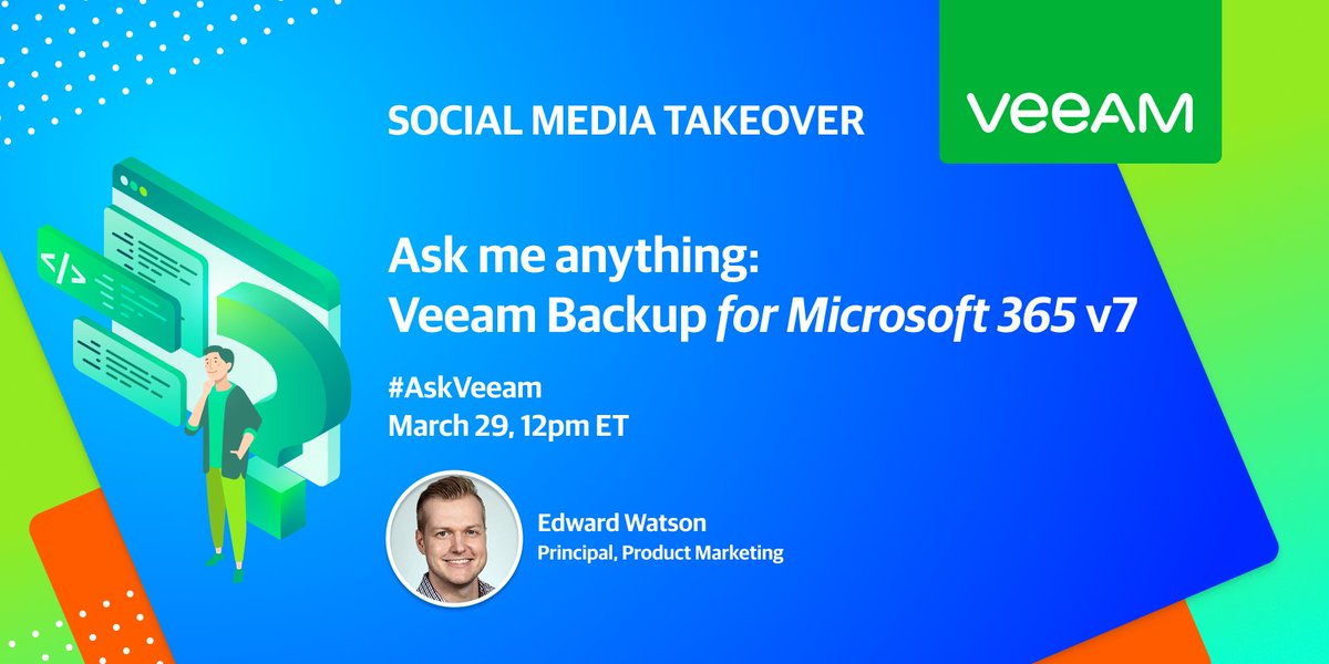 Joe Gremillion (@jpgremillion) on Twitter photo Got questions about #Veeam Backup for Microsoft 365 v7? Weāve got answers! š Join us for an #AMA here on Twitter with expert <a href="/EdwardJWatson/">Edward Watson</a> on the official <a href="/Veeam/">VeeamĀ® Software</a> handle on Mar 29th. Got questions about #Veeam Backup for Microsoft 365 v7? Weāve got answers! š Join us for an #AMA here on Twitter with expert <a href="/EdwardJWatson/">Edward Watson</a> on the official <a href="/Veeam/">VeeamĀ® Software</a> handle on Mar 29th.