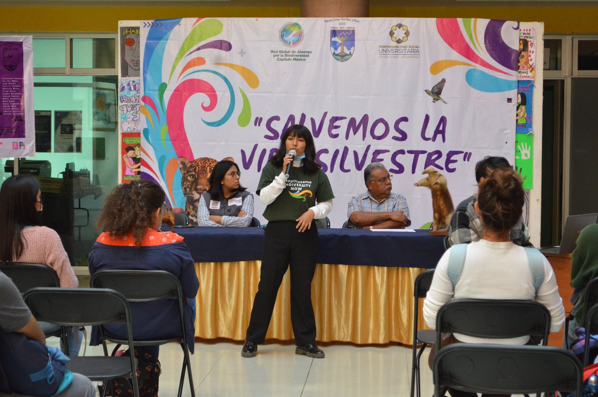 PROPAEO_OAX's tweet photo. En representación de la #PROPAEO la Coordinadora @gbmexicano_ asistió al Foro "Salvemos la vida silvestre" organizado por la @UABJO y la Red Global de Jóvenes por la Biodiversidad Capítulo #México. Es muy alentador saber que la juventud se ocupa por el cuidado del ambiente. https://t.co/U6UvC10Iah