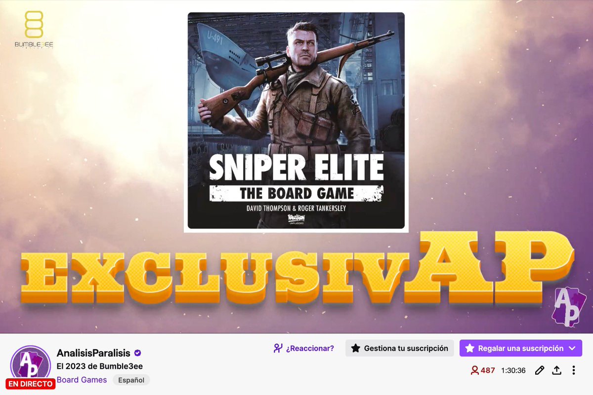 Durante el directo <a href="/Bumble3ee_Int/">Bumble3ee Interactive</a> ha anunciado que traerá en español el juego de mesa de Sniper Elite 👏🏻