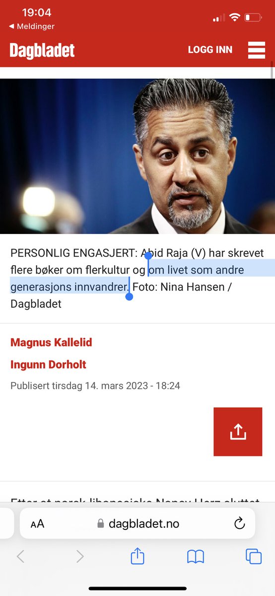 Ettersom jeg er både personlig engasjert og har skrevet bøker om flerkultur, så vil jeg henlede <a href="/dagbladet/">Dagbladet</a>’s oppmerksomhet til bildeteksten i saken som bør endres: Jeg er da ikke innvandrer😉 dagbladet.no/nyheter/raser-…