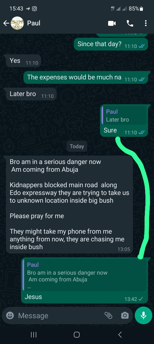 jcbright5378's tweet photo. @ruffydfire This was my cousin brother's last message before his phone was switched off till now, please help us share this information till it get to the rightful source. Thank you sir
😭😭 https://t.co/0CFWP8FrZH