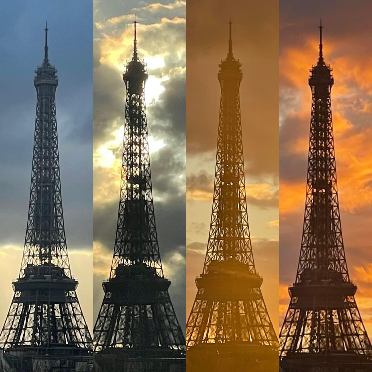 Une heure, une tour, quatre ciels.
One hour, one tower, four skies.

Paris, 14 mars 2023.
