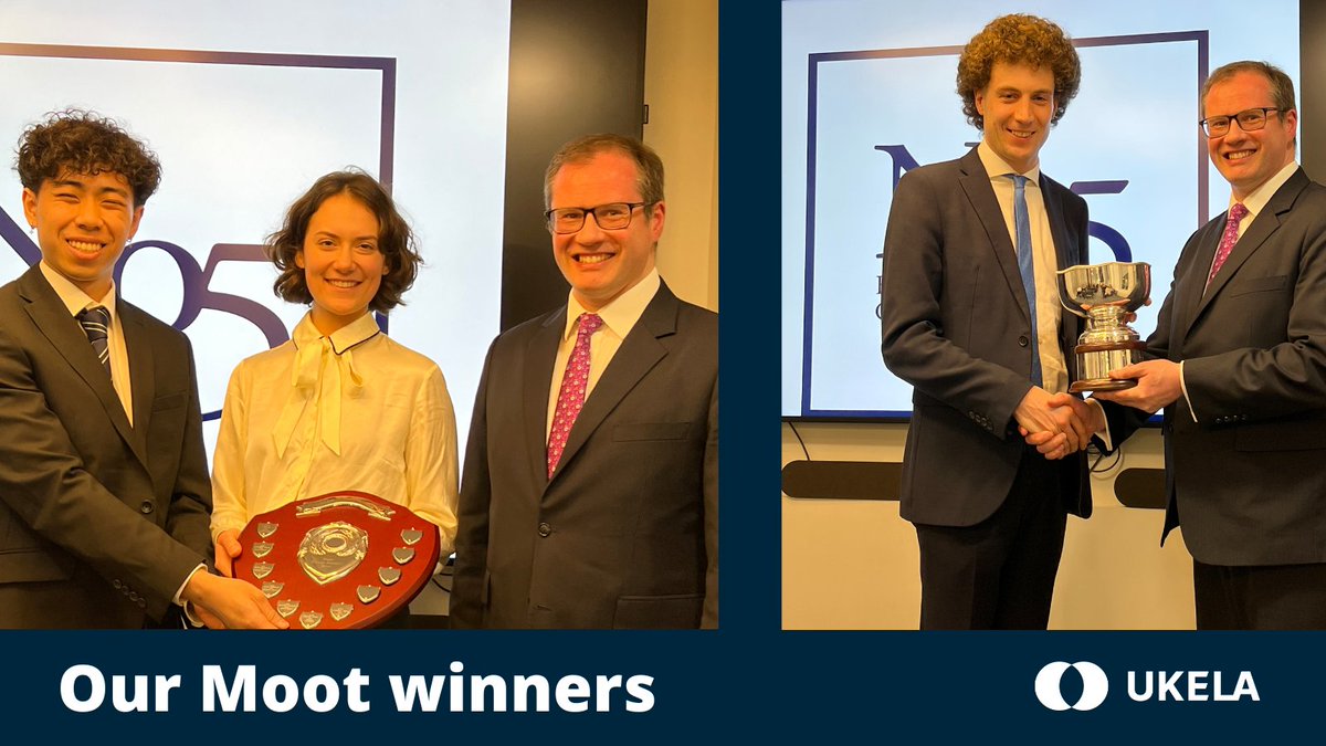 UKELA_LAW's tweet photo. We presented our Moot winners with their trophy at our Junior UKELA event.👏 For all those who were able to join us in person it was a treat to catch up and we hope our online attendees got a lot out of the talk too. Find out about Junior UKELA: https://t.co/G2hcAlwNd0
#UKELA https://t.co/wr6I4Tb2AY