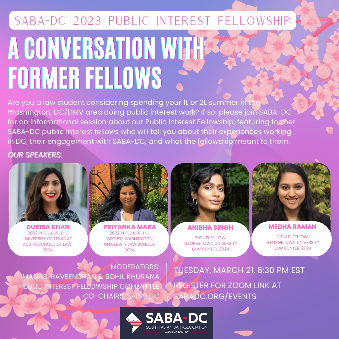 SABADC's tweet image. The #SABADC Public Interest Fellowship application deadline is April 14. On March 21st, we are hosting an applicant info session. You can register for the information session and find the application at: sabadc.org/fellowship. 

#LawStudents #Fellowship #PublicInterest
