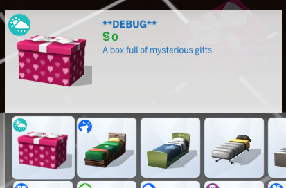MsShadami's tweet photo. Okay, I don't have cheats on. This box is in the beds. What is this? #sims4 Infants update https://t.co/GZlkBGGYtD