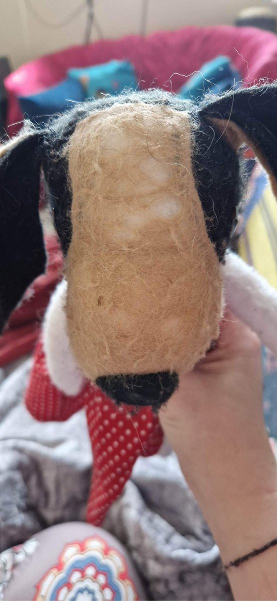 paulinedaniels's tweet photo. I’m making another Roo Roo as the original one needed to be washed and by mistake was put in a washing machine.! The owner is having a double mastectomy next month and as she can’t take her Roo Roo into hospital she will take her #granimal instead.! https://t.co/T5jLrxZKMr