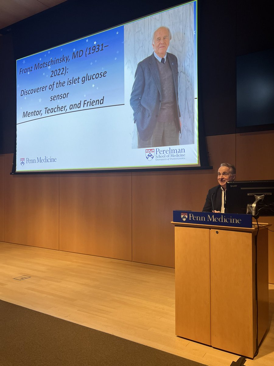 Wonderful tribute for the late Dr. Franz Matschinsky by @KlausKaestner at #Kroc Spring Symposium