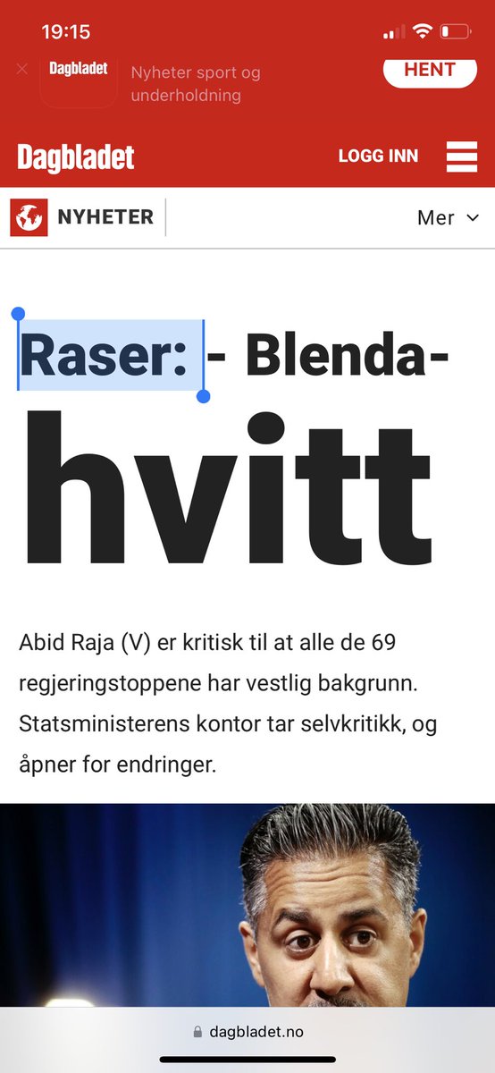 Må ta denne å. For jeg har overhode ikke  rast som det står i saken. Hvorfor må alle saker ikles «RASER»? Tvert imot hadde jeg både innestemme, og snakket konstruktivt og fornuftig, i munter stemning med <a href="/dagbladet/">Dagbladet</a>🤣😜 Fortsatt god kveld folkens🤗