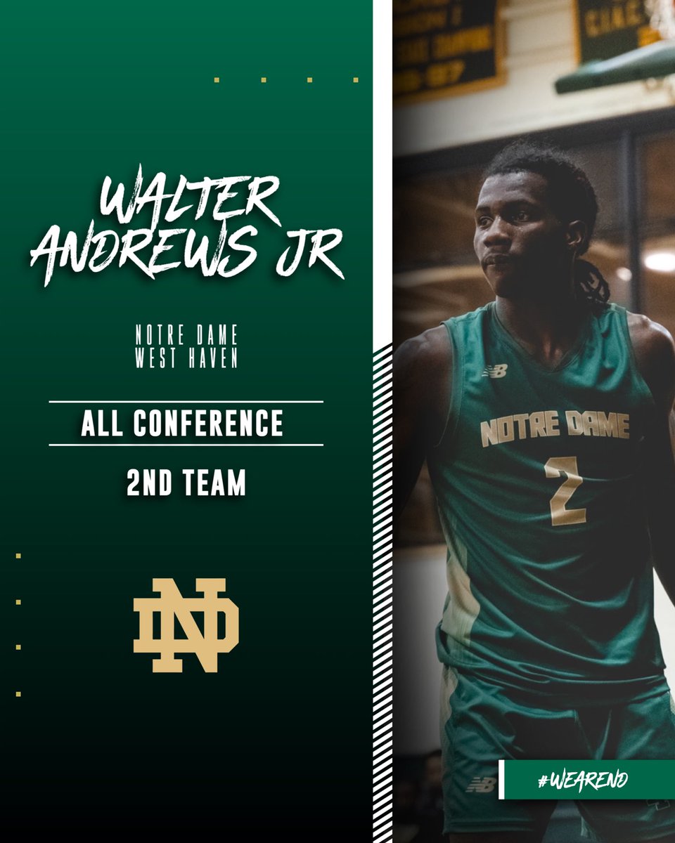 Congratulations to Walter Andrews Jr. for earning Power 5 Conference All-Second Team Honors!! Walter averaged 16.7 ppg and 4.3 rpg this season! Congrats Walter! 

#WeAreND 🔰