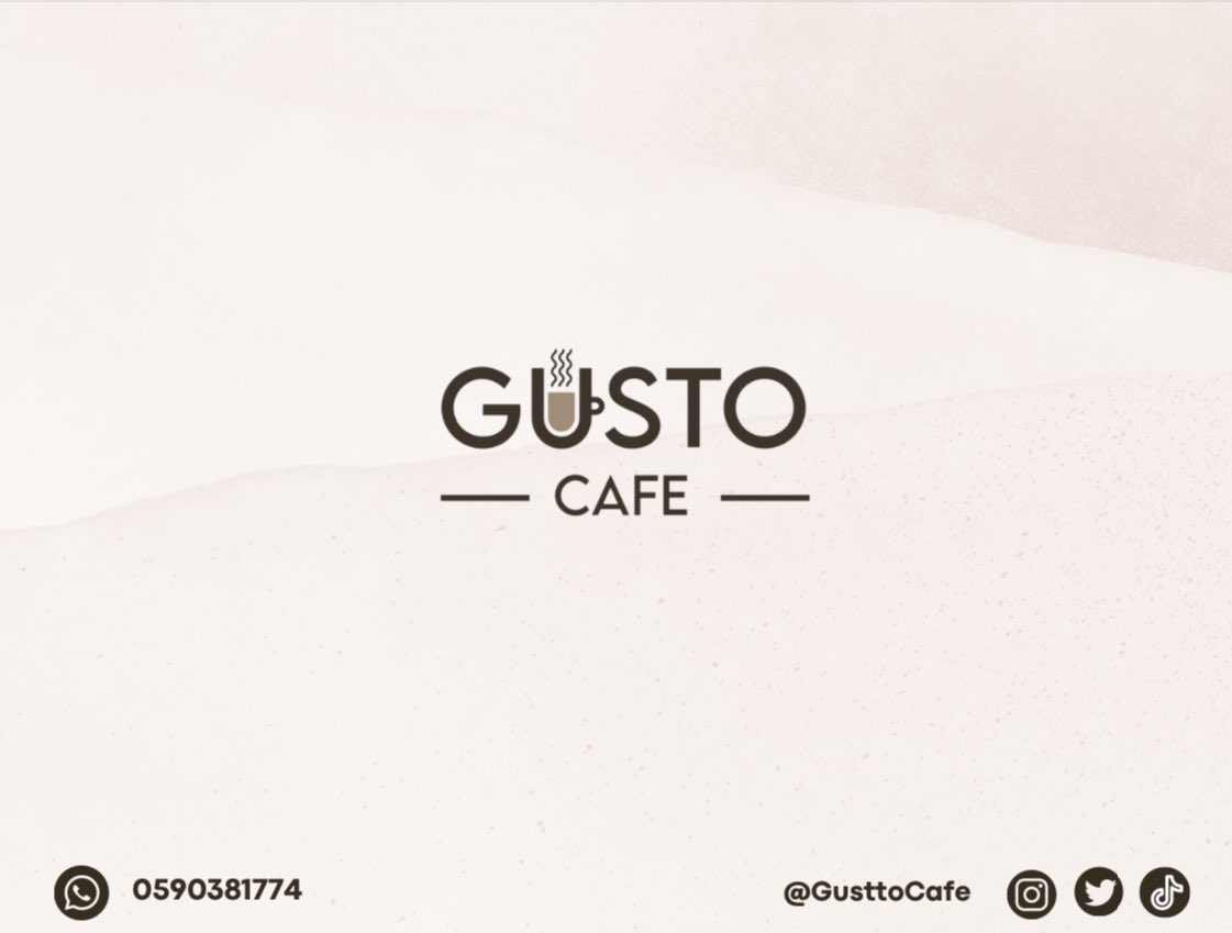 تصميم كرت شكر لـ Coffee GUSTO ، بساطة التصميم والونه تعطي اريحيه للعين وهذا اكثر شي اعجب به العميل 👏🏻🤍🤍