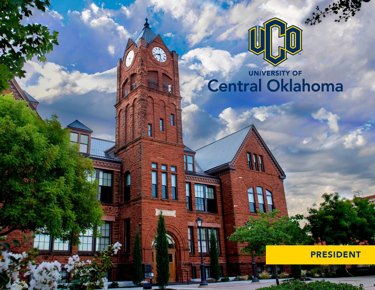 HELeaderSearch's tweet photo. @UCOBronchos - The University of Central Oklahoma is seeking a new President. To view the Position Profile, Apply or Nominate someone, go to https://t.co/nJQyzz4Byy. Candidate consideration will be through 3/31/2023. The position begins no later than 7/1/2023. https://t.co/JPzfpXo0VC