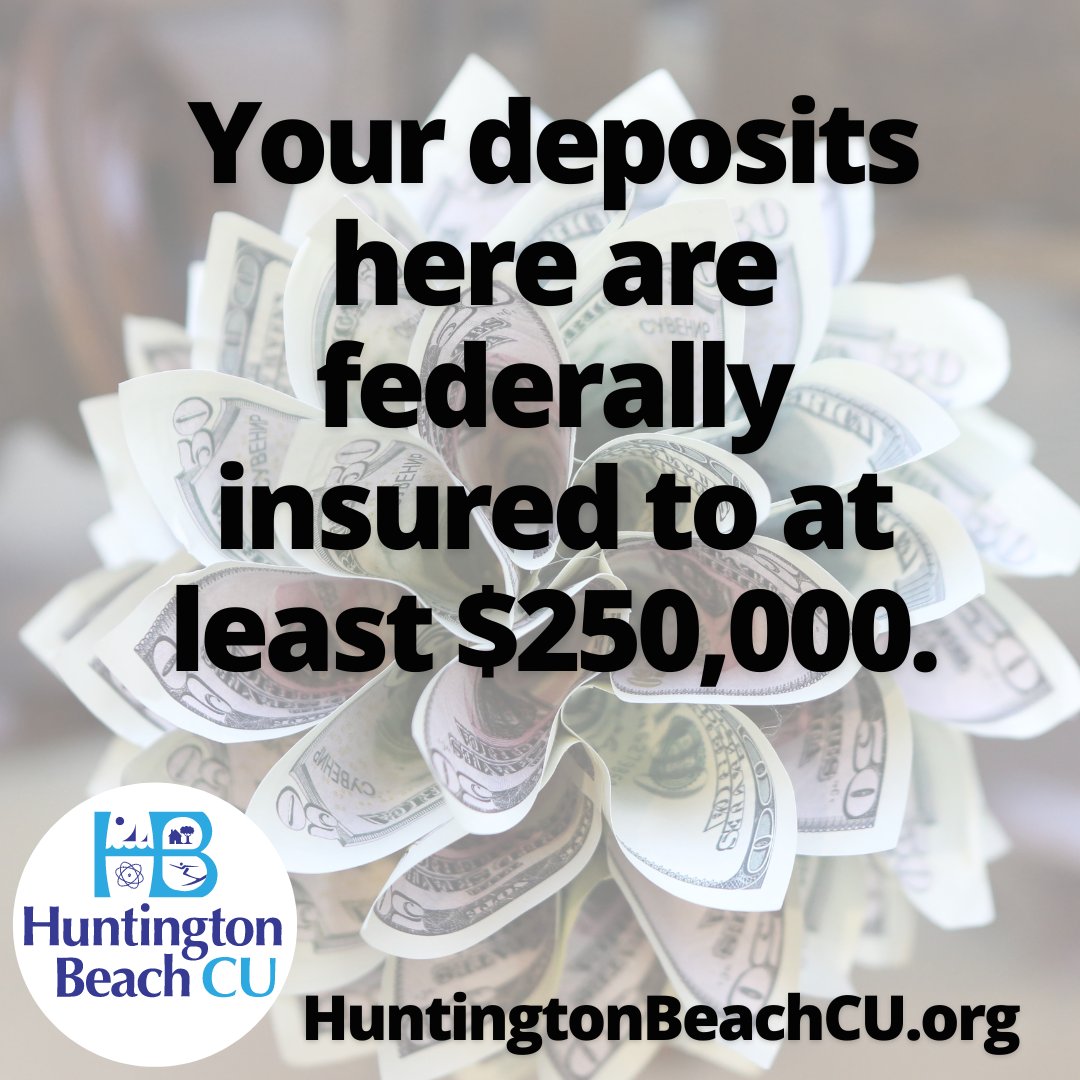 HBcreditunion's tweet photo. Our high rates &amp; federal deposit insurance make us a great place to grow your savings and keeping your money  in HB to support our community — not stockholders! Call 714-536-6517 or stop by our City Hall office. Visit https://t.co/Re9NtX1ANp
#depositinsurance #ncua https://t.co/hnypmarp7v