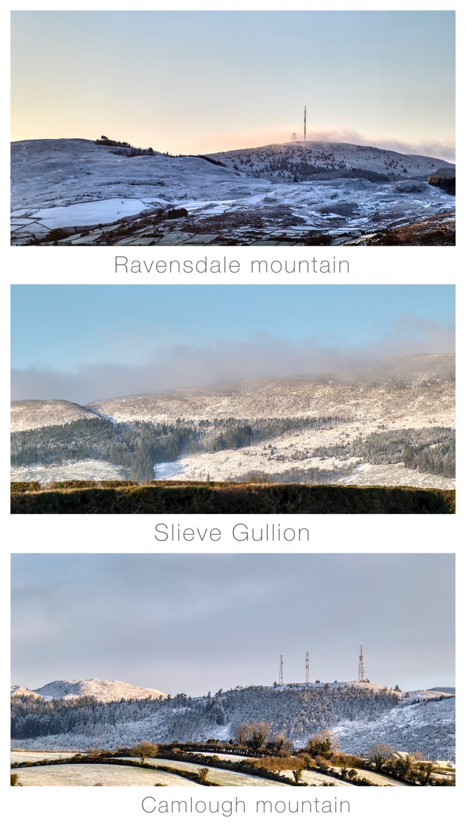 Snow cover on 3 mountains #snow #winter @WeatherAisling #niweather #northernireland #mountains #ringofgullion