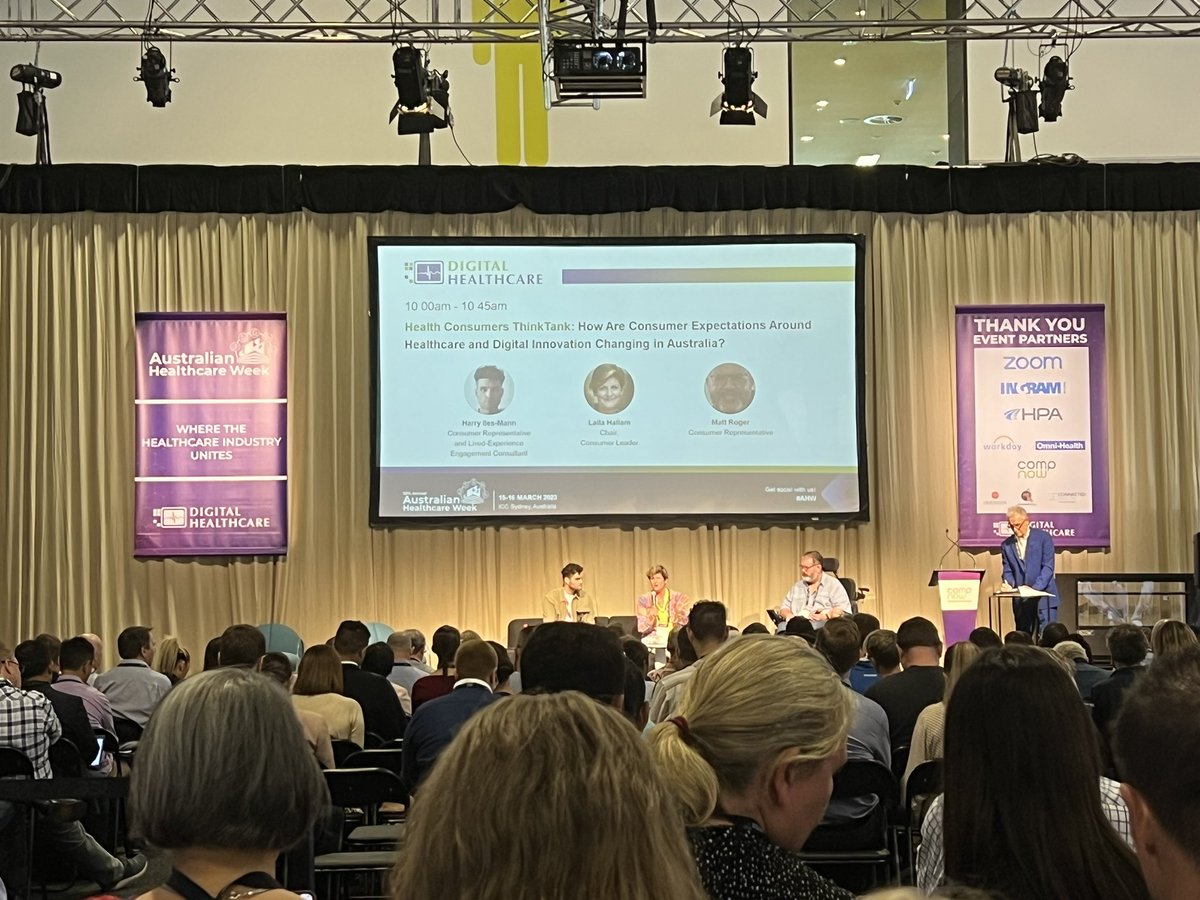 I’m pleased to be attending Australian Healthcare Week - Digital Health-Consumer ThinkTank - “for consumers #DigitalHealth is about Access and Equity” #AHW