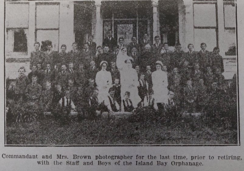 #ThisWeek 100 years ago this image of Commandant Edwin &amp; Mary Brown, Staff, &amp; the boys from the Salvation Army Island Bay Home (Orphanage) was published in The War Cry. #Children #Wellington #TheSalvationArmy #WarCryWednesday