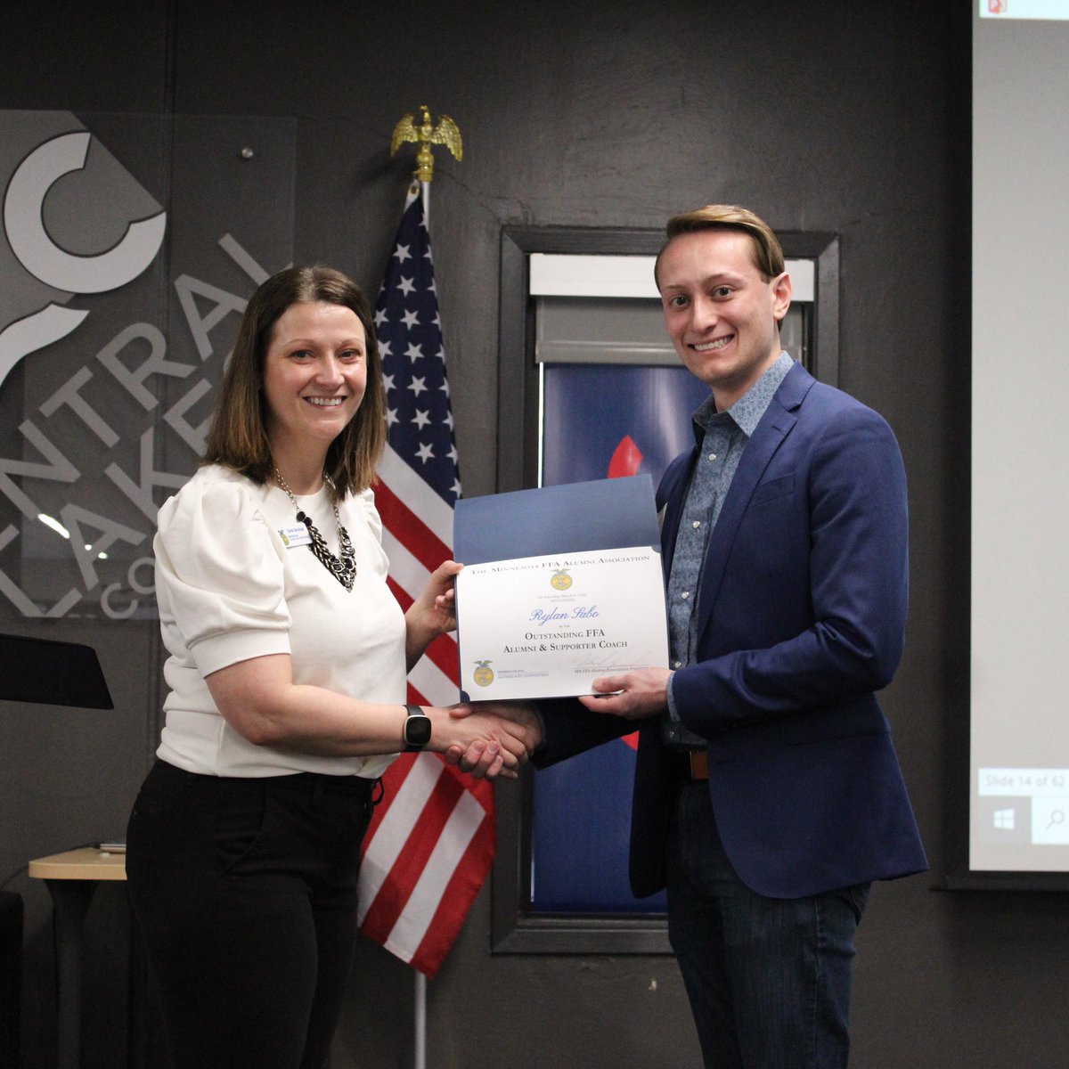 Congratulations to the 2023 Outstanding Alumni Coach:
Rylan Sabo of the ROCORI FFA Alumni &amp; Supporters 🎉