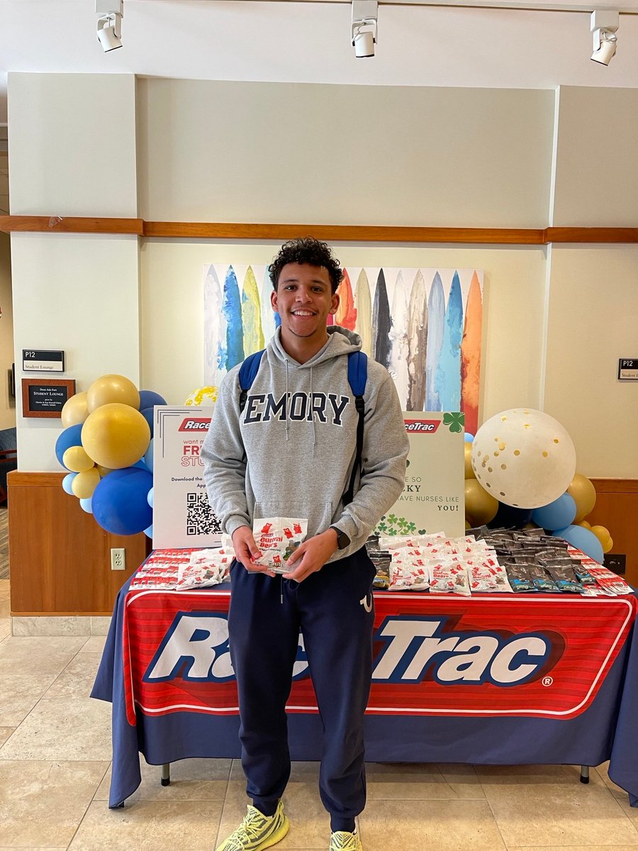 EmoryNursing's tweet photo. Huge thanks to @RaceTrac for stopping by with treats to keep #EmorySON students, staff and faculty fueled up! #WhateverGetsYouGoing https://t.co/4JIMP9DDWf