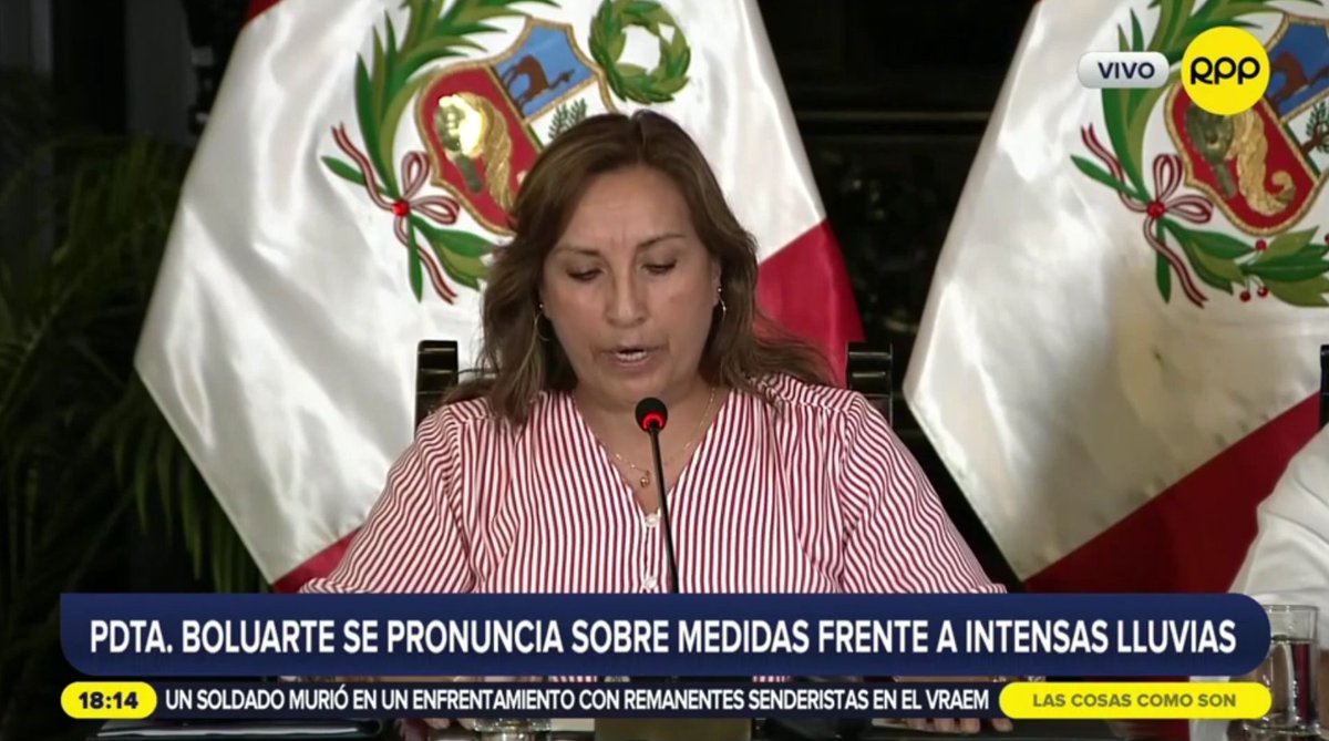 RPPNoticias's tweet photo. 🔴 #EnVivo: Dina Boluarte: "Se suspende por 24 horas las actividades escolares y universitarias en Lima Metropolitana, región Lima y el Callao"

📻 ► 89.7 FM / 730 AM
📺 ► Movistar 10 - 710 HD
📲 ► https://t.co/1oydRoCFYC https://t.co/mRDi5BeqoT