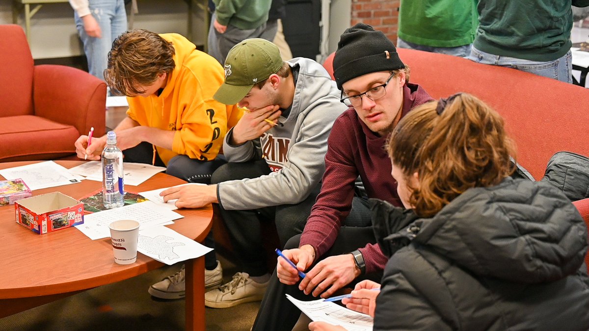 StLawrenceU's tweet photo. The π-athlon has returned! To celebrate everyone’s favorite infinitely long, never-ending number, the department of mathematics, computer science, and statistics kicked off #NationalPiDay by inviting students to compete in the 10th (not-quite-annual) π-athlon. https://t.co/OisQmQZA08