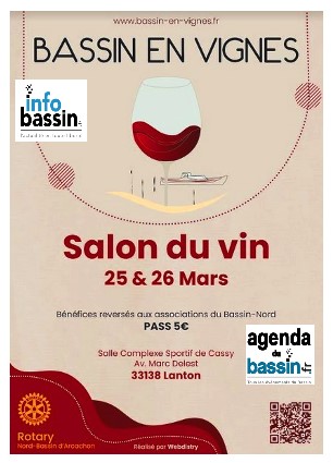 "Bassin en vignes": Un Salon dédié au vin et aux produits terroirs à Lanton les 25 et 26 mars... 😋Voir infobassin.com/bassin-en-vign…
#bassindarcachon #bassinarcachon #lanton #salon #gastronomie #vins #bassinenvignes #infobassin #degustationvin #degustation #degustationdevin
